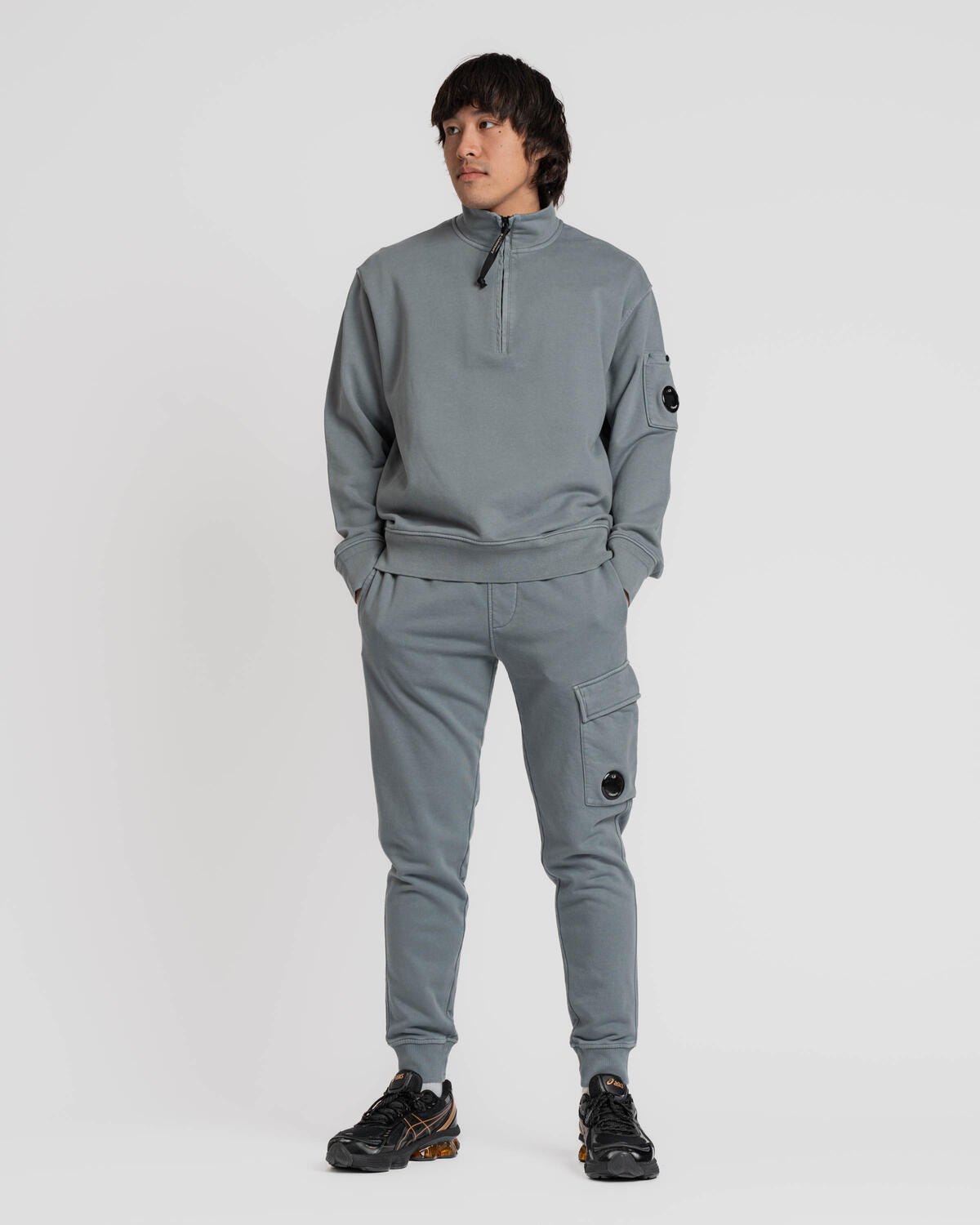 C.P. Company DIAGONAL FLEECE HALF ZIP SWEATSHIRT